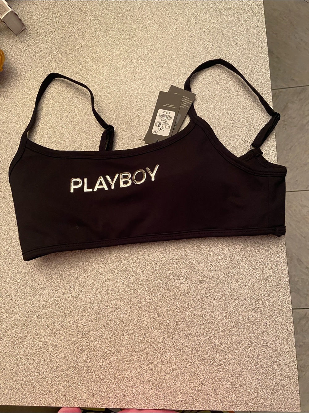 PLAYBOY Black Logo Crop Bralette